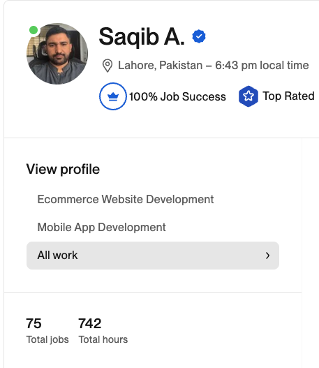 Saqib's Upwork Profile